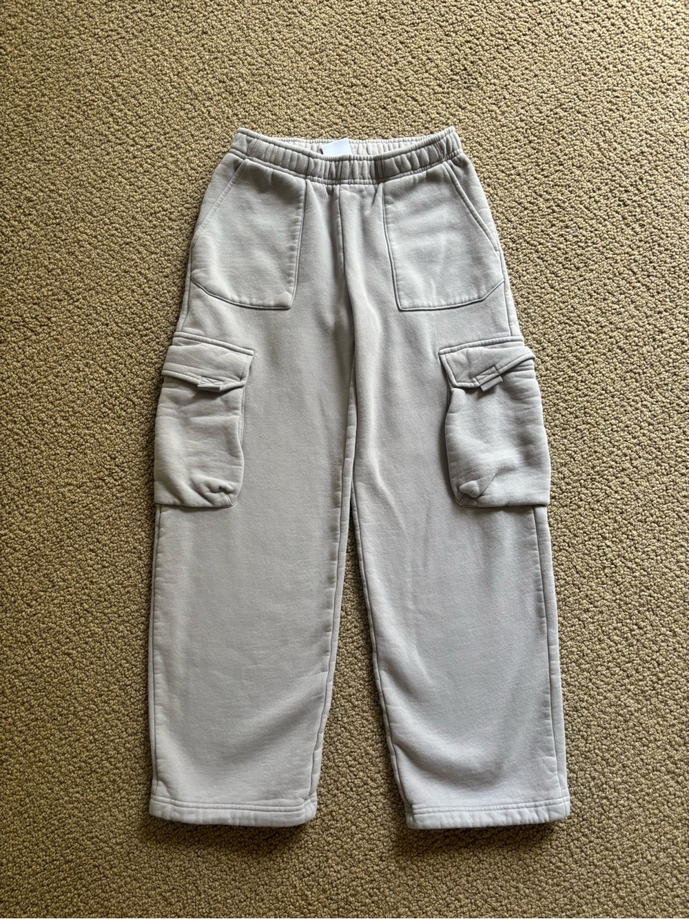 Aritzia Sweatfleece Mega Cargo Sweatpants in Light Gray